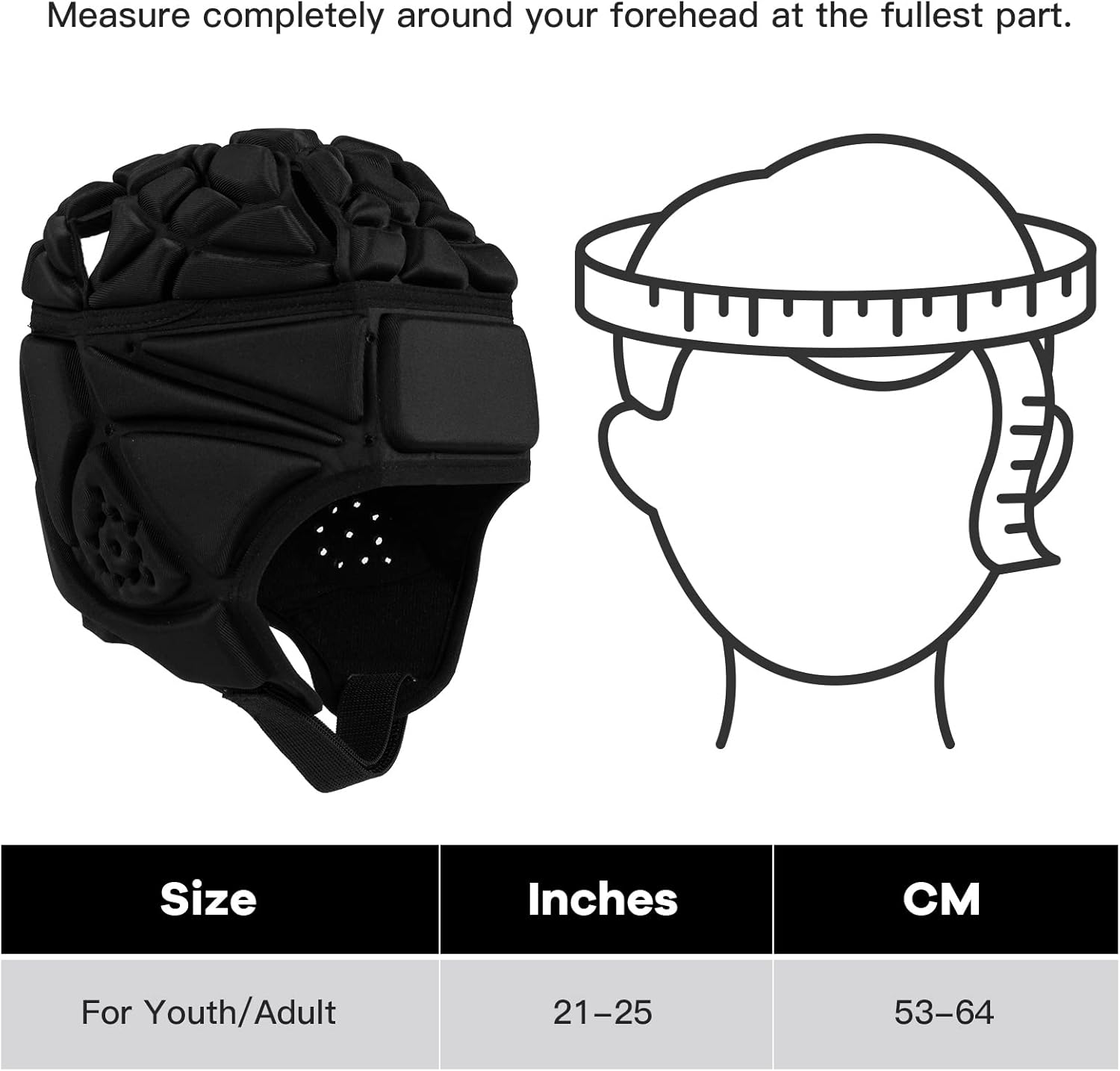 Rugby Headguards, Soft Football Helmet 7v7 Rugby Helmet Soft Padded Headgear Rugby Helmet Headguard Autism Special Needs Head Protection for Adults