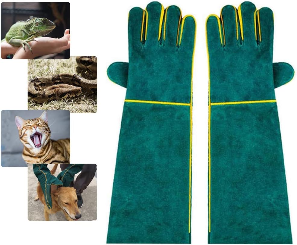 Guantes de trabajo antimordeduras, 23.6in, resistentes a las mordeduras, guantes de manipulación de animales para soldadura, jardinería, manipulación
