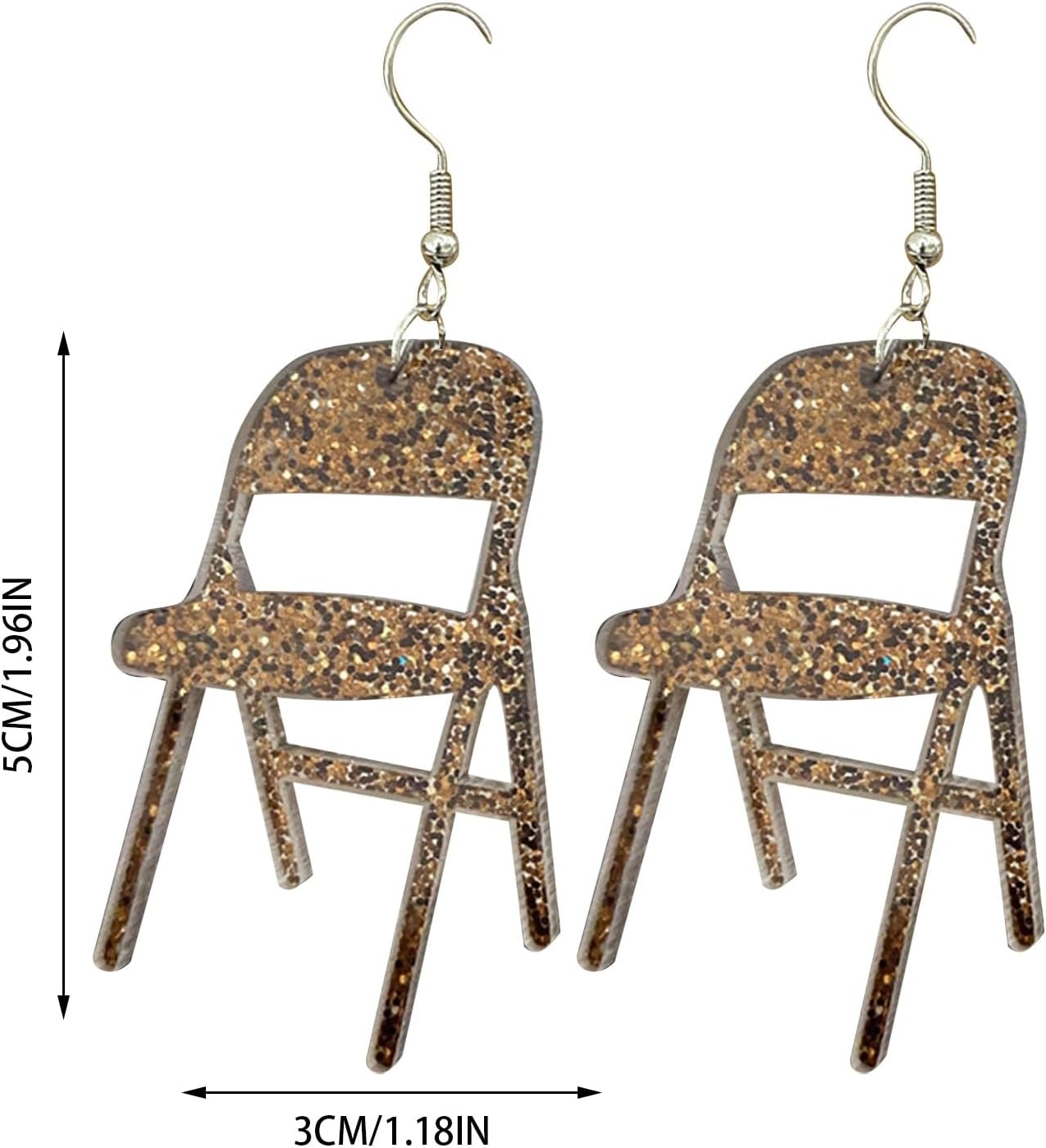 Aretes de tuerca para mujer, aretes de silla de moda, divertidos y coloridos aretes de acrílico para silla, aretes plegables para silla, aretes