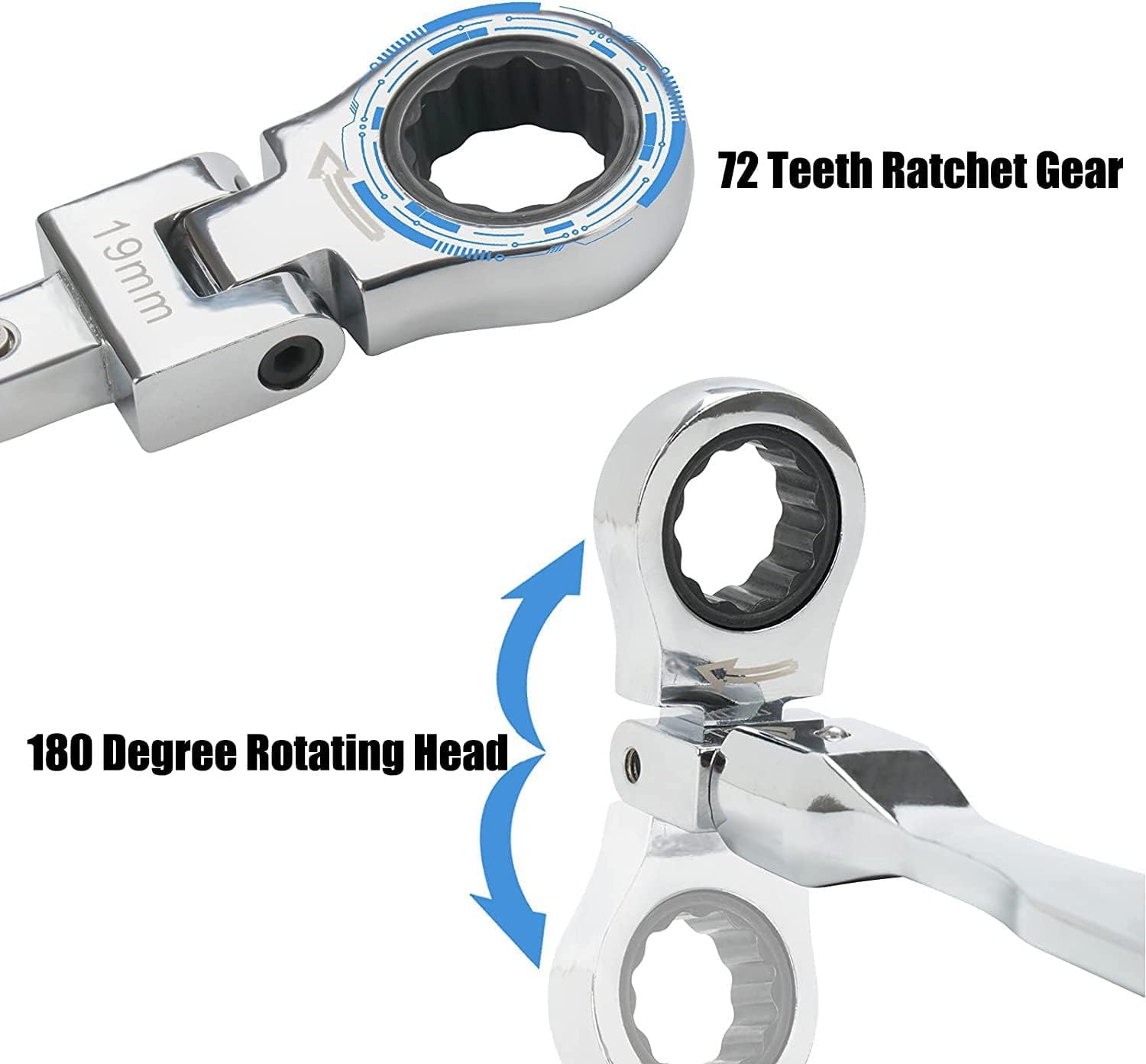 Juego de 27 llaves de trinquete de cabeza flexible, 0.236 in-0.787 in, cabezales de trinquete Torx intercambiables con puntas de destornillador,
