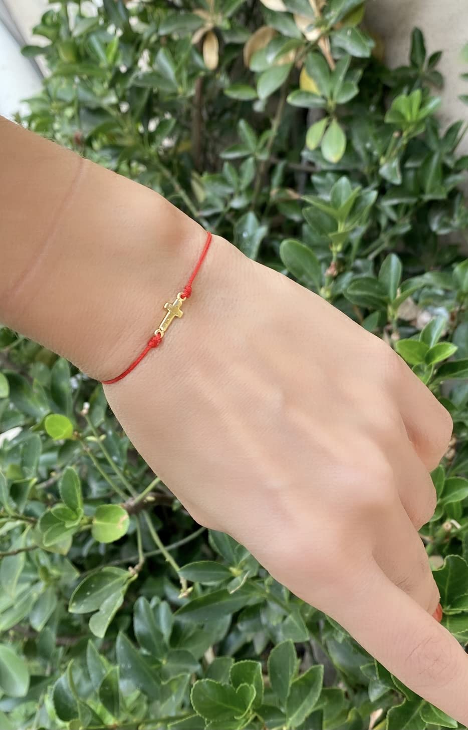 Live Gems  14K Gold Filled Sideways Cross Red String Bracelet, Red String Cross Charm Bracelet, Summer Jewelry Gift for Her, Birthday Jewelry