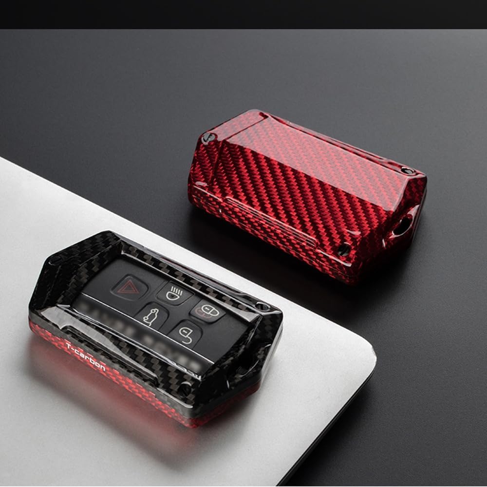 Cubierta de llavero remoto de fibra de carbono con caja de regalo para Land Rover Range Jaguar XF