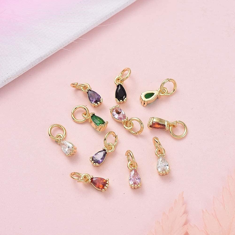 DanLingJewelry 20 dijes de circonita cúbica chapados en oro de 18 quilates con circonita cúbica para hacer joyas