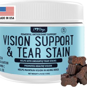 iHeartDogs Masticables para la visión y las manchas de lágrimas para perros, suplemento para el cuidado de los ojos del perro para la humedad de los iHeartDogs Masticables para la visión y las manchas de lágrimas para perros, suplemento para el cuidado de los ojos del perro para la humedad de los