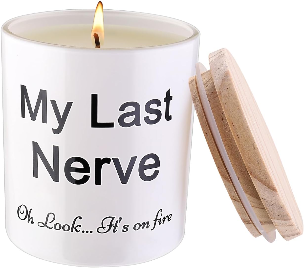Velas de regalo para mujer, divertidas velas únicas de My Last Nerve, Día de San Valentín, Navidad, cumpleaños, regalos de broma para su hermana,