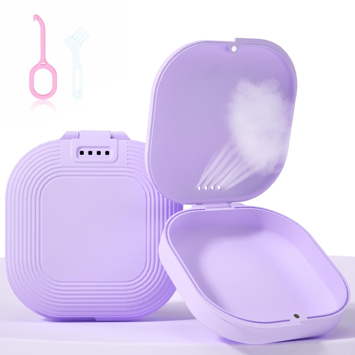 HEMILAB Funda de retención, funda delgada con orificios de ventilación, compatible con Invisalign, funda protectora bucal, bonita funda de retención