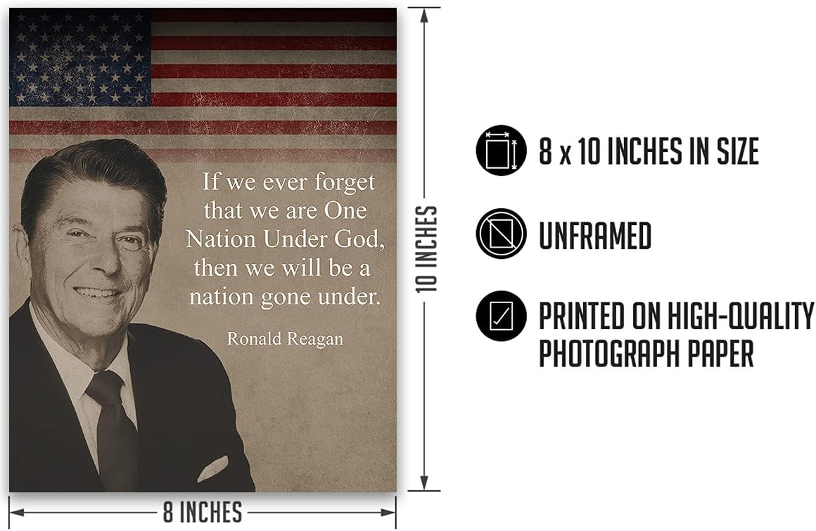 Govivo Ronald Reagan Historic Quote – Impresión artística de decoración de pared del presidente patriótico estadounidense, obra de arte sin marco