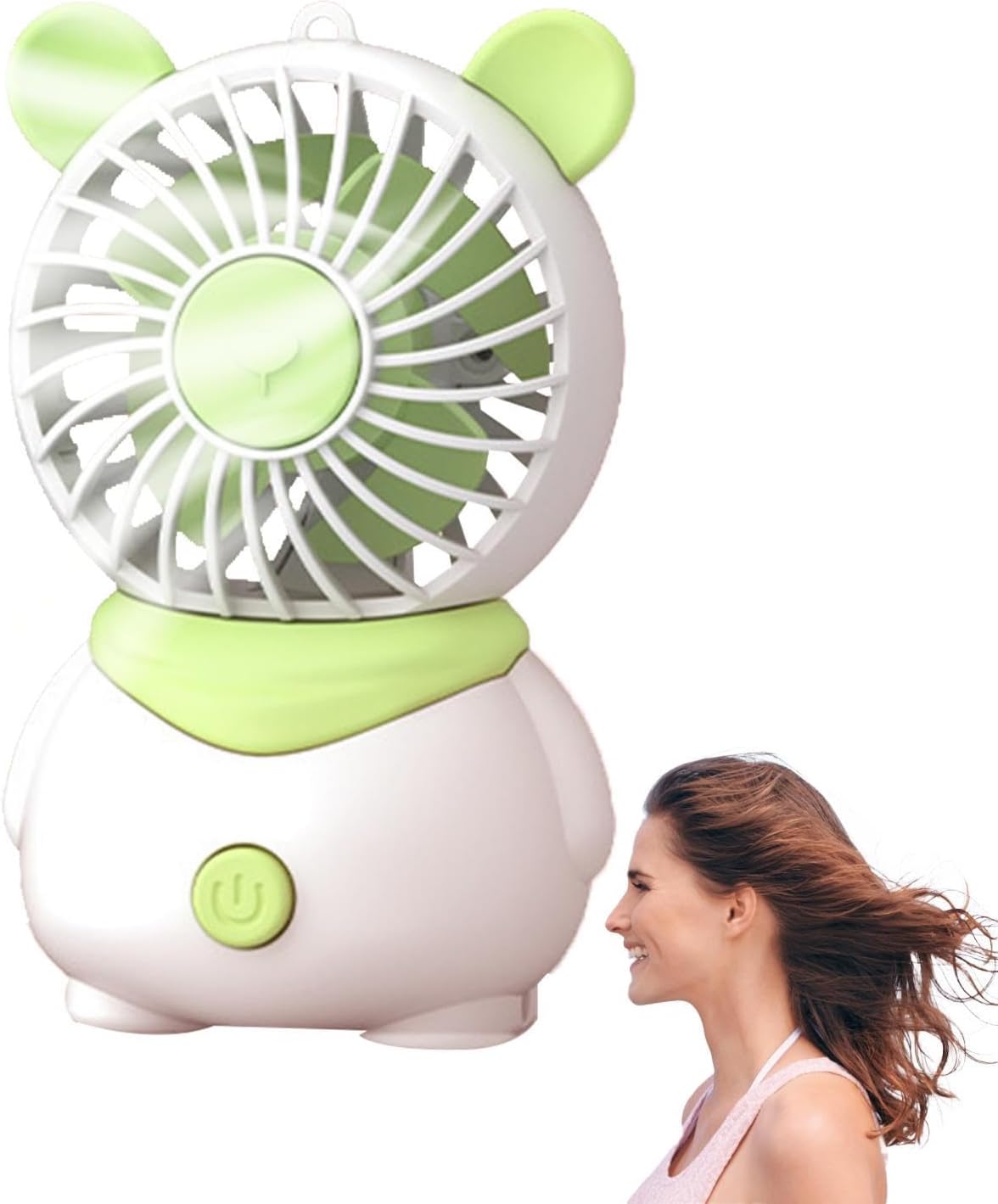 Ventilador de escritorio USB, diseño de cerdo, bonito ventilador portátil pequeño, silencioso de mano de cerdo lindo ventilador de 4 hojas,