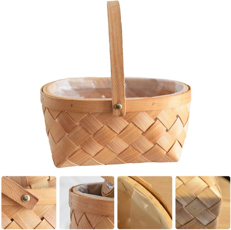 BESTOYARD Cesta de mimbre de ratán para Pascua, cestas de madera con asas para decoración de Pascua, otoño, picnic, jardinería, fiestas, bodas,