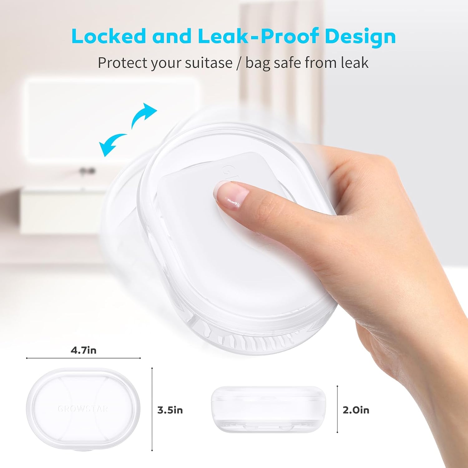 Paquete de 4 soportes transparentes para jabón, contenedor de jabón de viaje, jabonera portátil con tapa, funda de jabón a prueba de fugas para