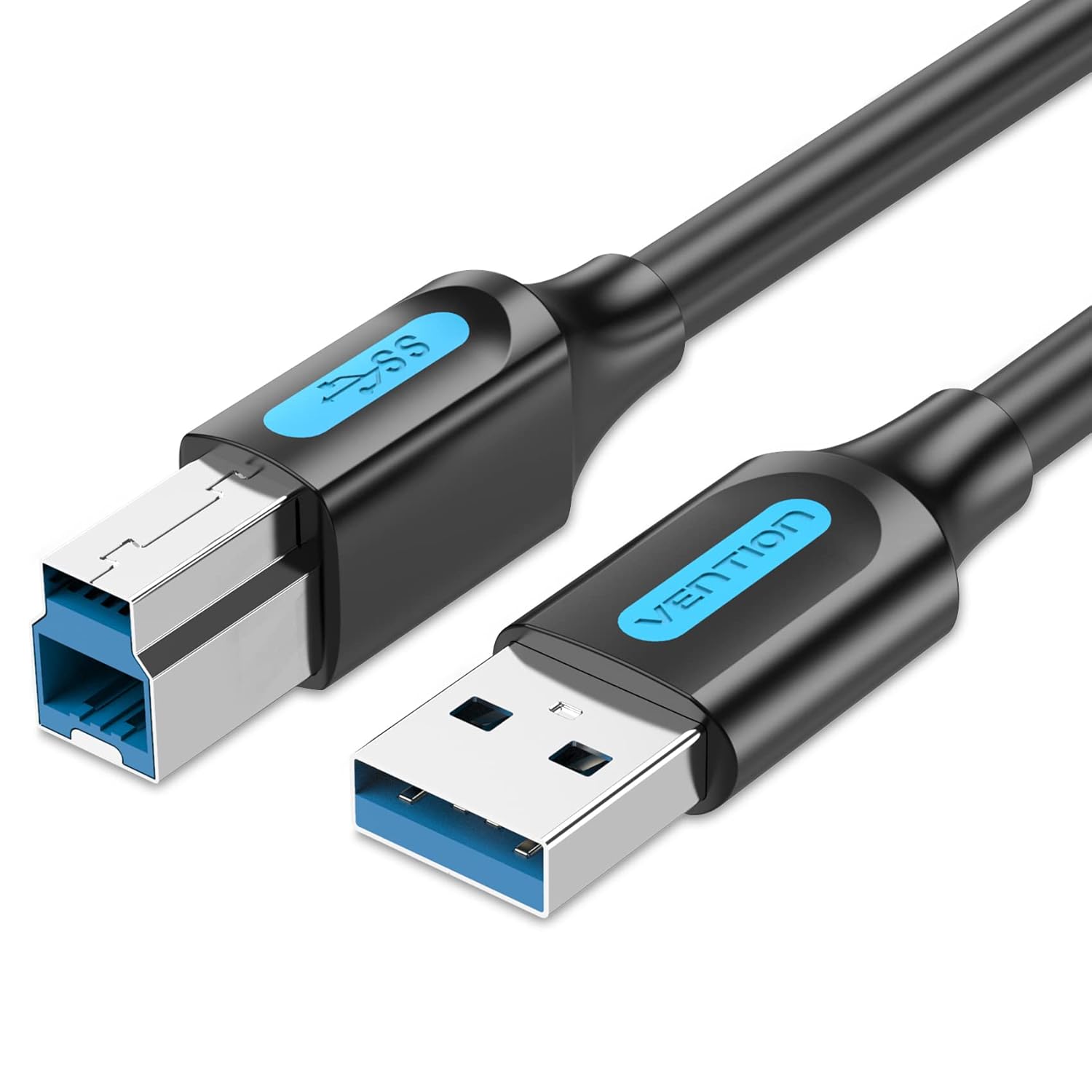 VENTION Cable de impresora USB 3.0 tipo A macho a B macho, cable de impresora USB compatible con HP Epson Dell, Canon, Lexmark, Xerox, Brother,