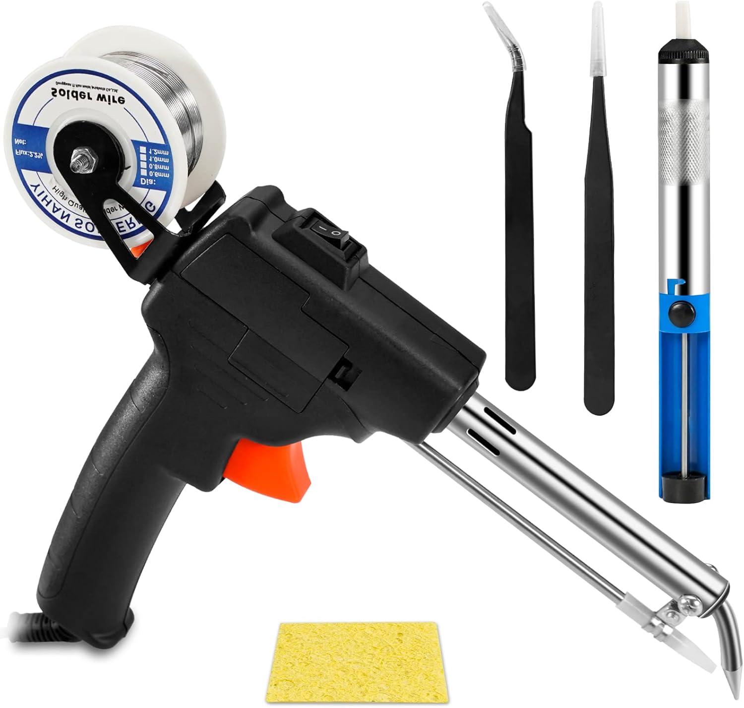 Kit de pistola de soldadura automática de 110 V, micro pistolas de soldadura para electrónica, placa de circuito de alambre de mecha de soldadura o