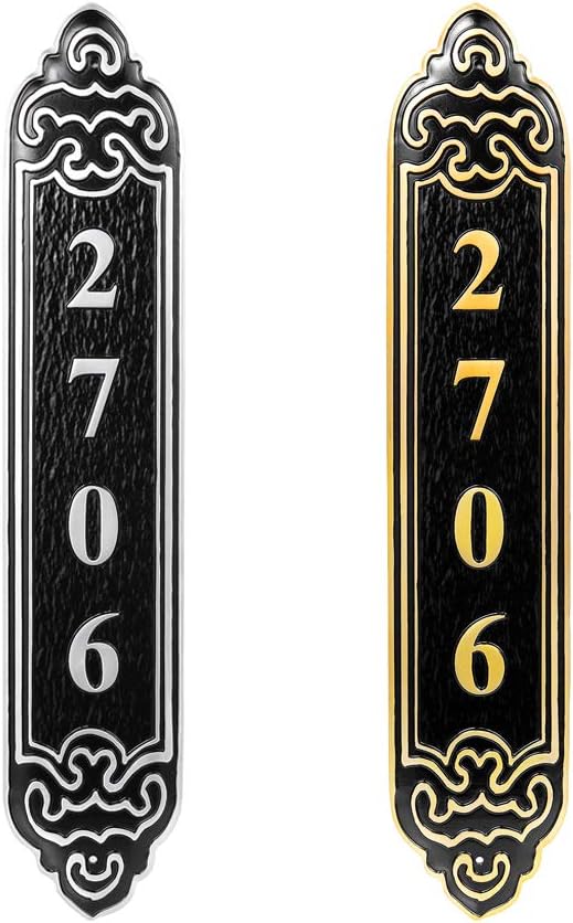 Placa de metal personalizada con arco superior (opción grande). Muestra tu dirección y nombre de calle. Letrero de número de casa personalizado