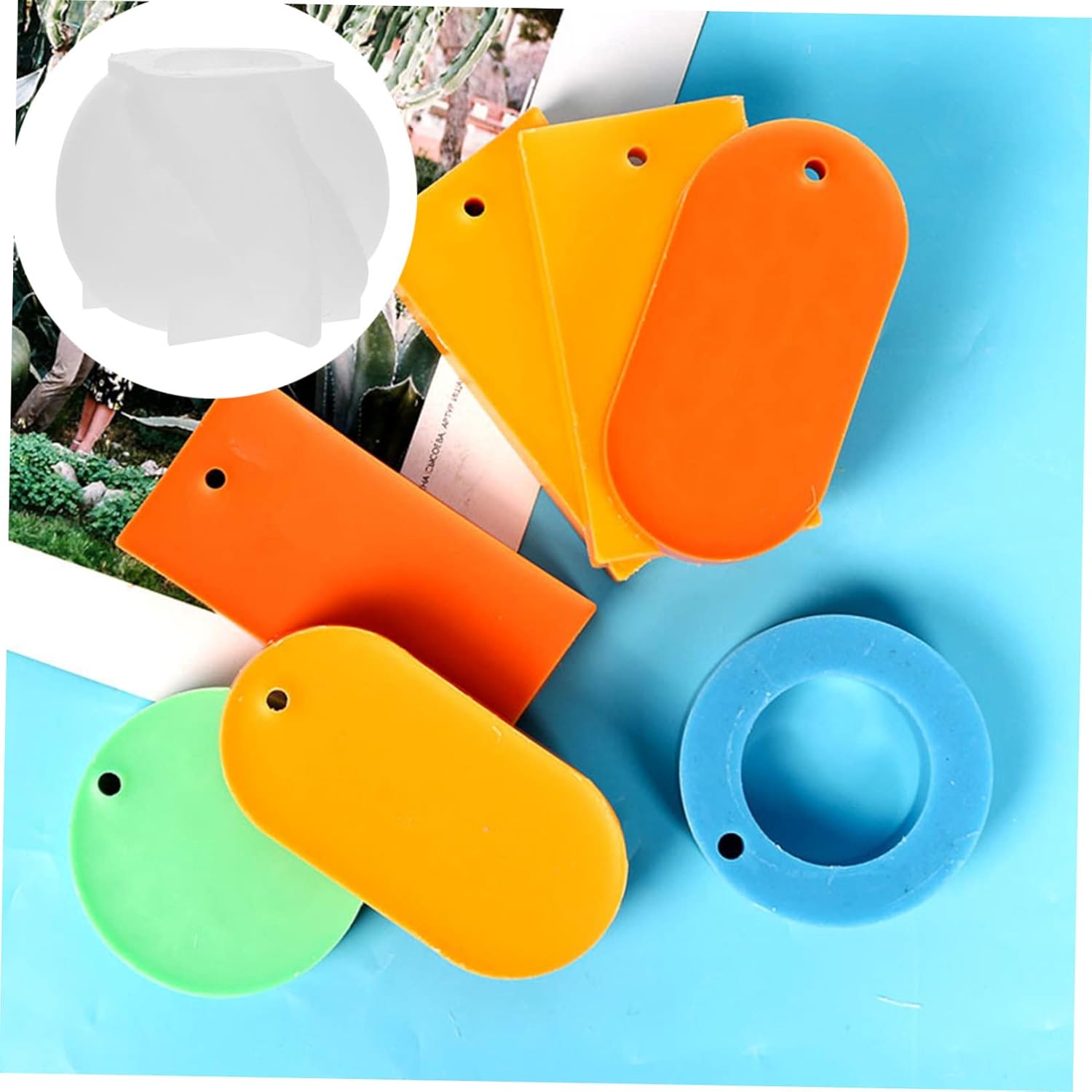 TEHAUX Moldes de silicona para velas de silicona, moldes de silicona para gelatinas, moldes de silicona para gelatinas, jabón hecho a mano, 2 uds