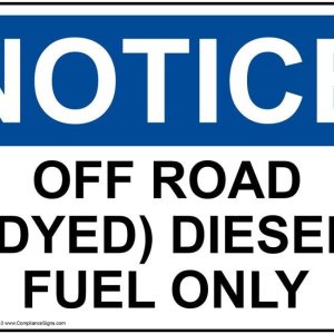 ComplianceSigns.com Aviso Off Road (teñido) Diesel Fuel Only OSHA Label Calcomanía, vinilo de 7 x 5 pulgadas para combustible ComplianceSigns.com Aviso Off Road (teñido) Diesel Fuel Only OSHA Label Calcomanía, vinilo de 7 x 5 pulgadas para combustible