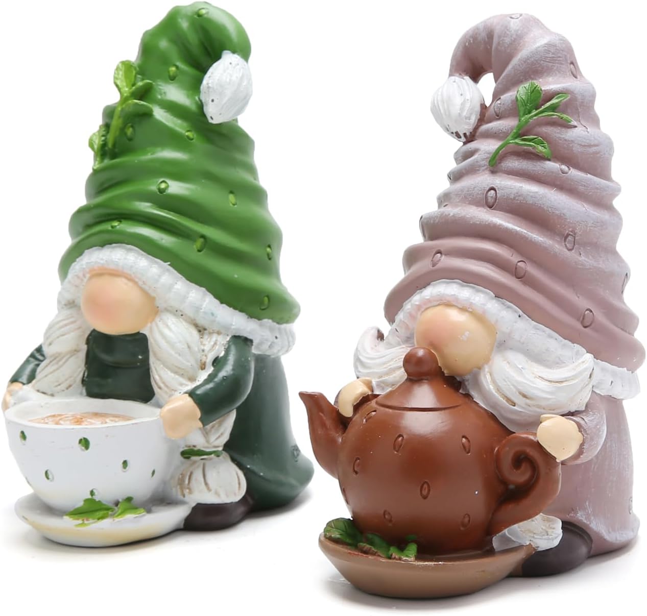 Hodao 2 piezas de gnomos temáticos de té, decoración de fiesta de té, accesorios de primavera y verano suecos, figuras de elfo de Tomte, decoración