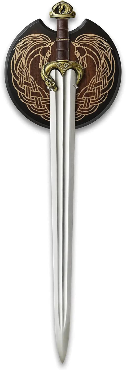 UNITED CUTLERY LOTR Guthwine Sword of Eomer – Réplica con licencia oficial, hoja de acero inoxidable, agarre de cuero, accesorios con acabado de