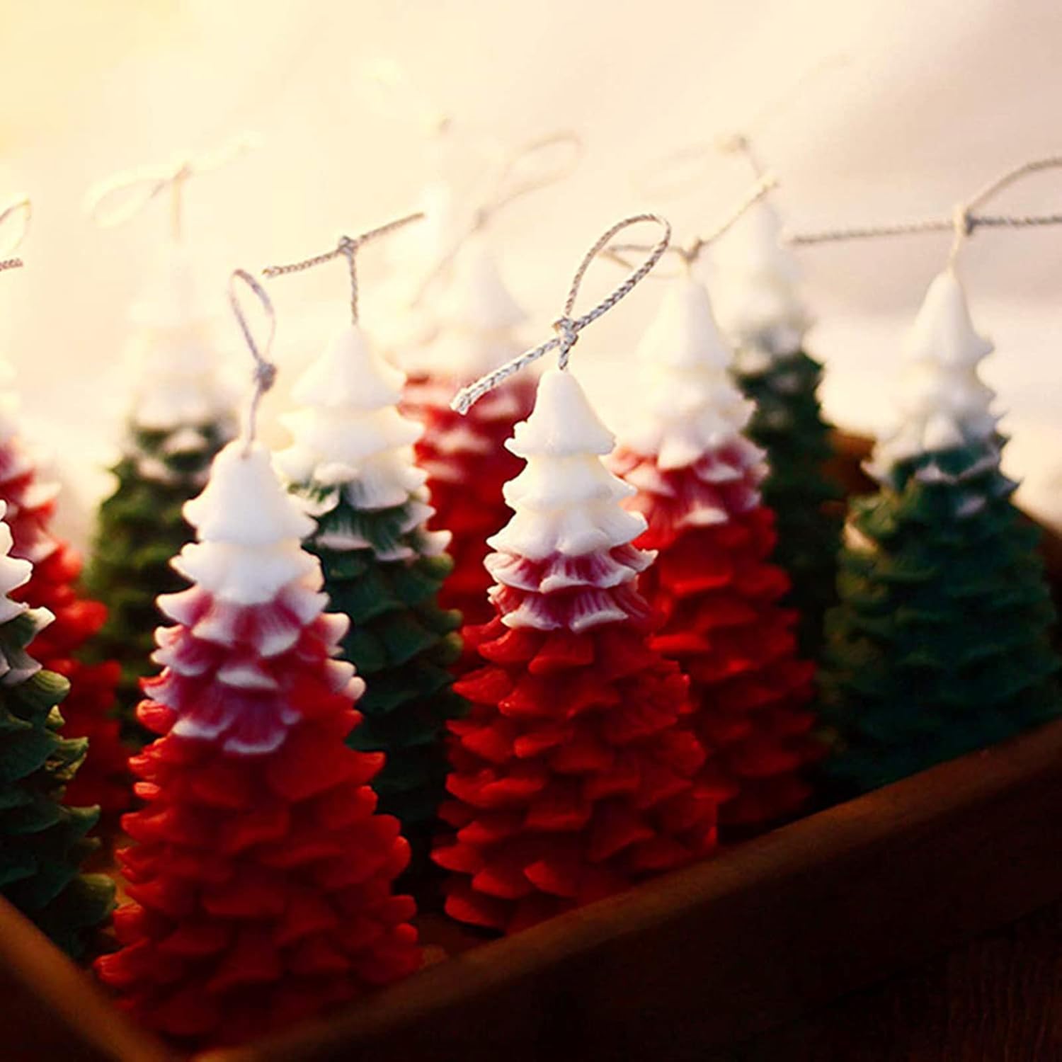 Molde de silicona para velas de árbol de Navidad de cedro, pastel de fondant, molde de chocolate para hornear, molde de yeso de resina epoxi para