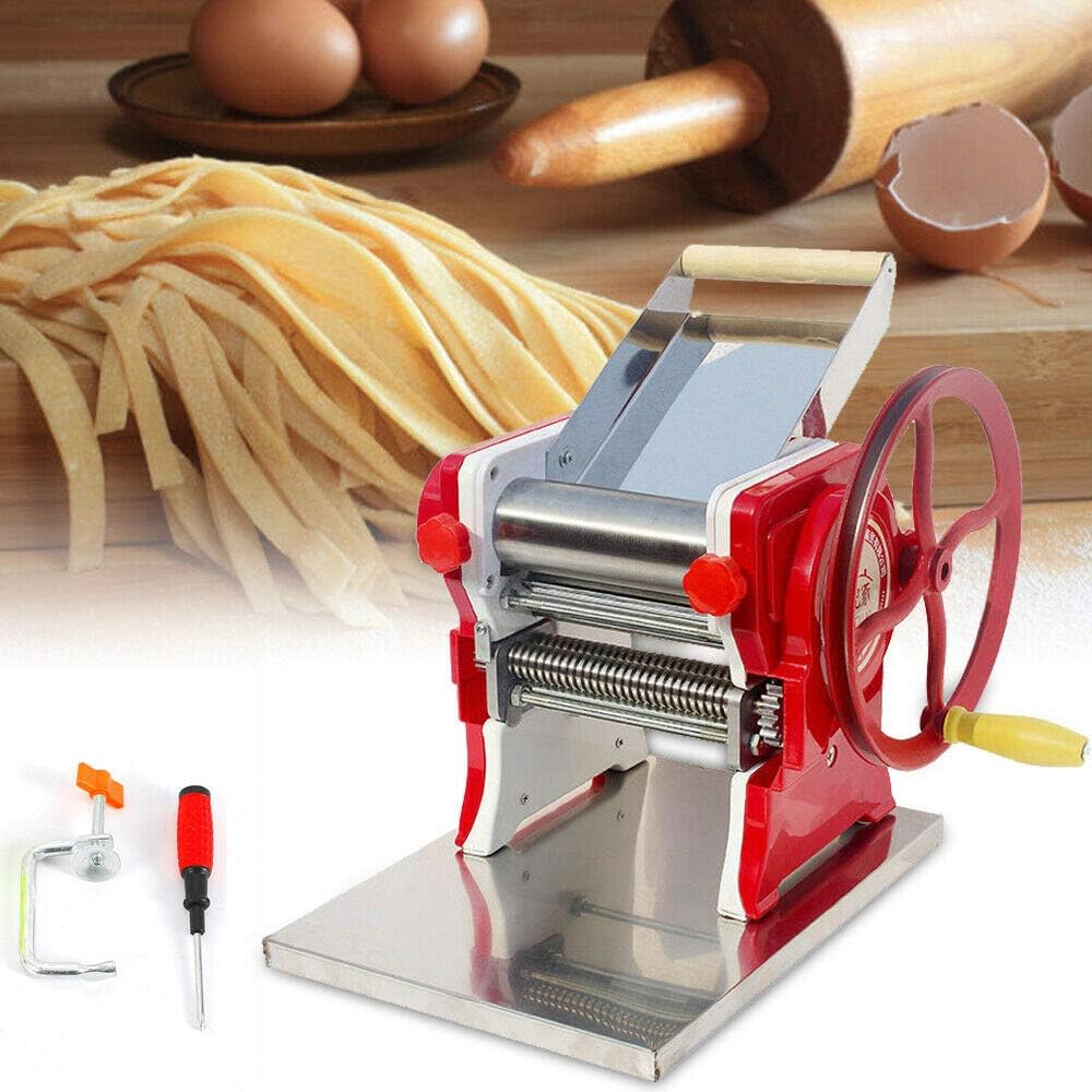 Máquina manual de pasta fresca de acero inoxidable para pasta de fideos caseros, cortador de fideos resistentes para masa, fideos anchos, fideos