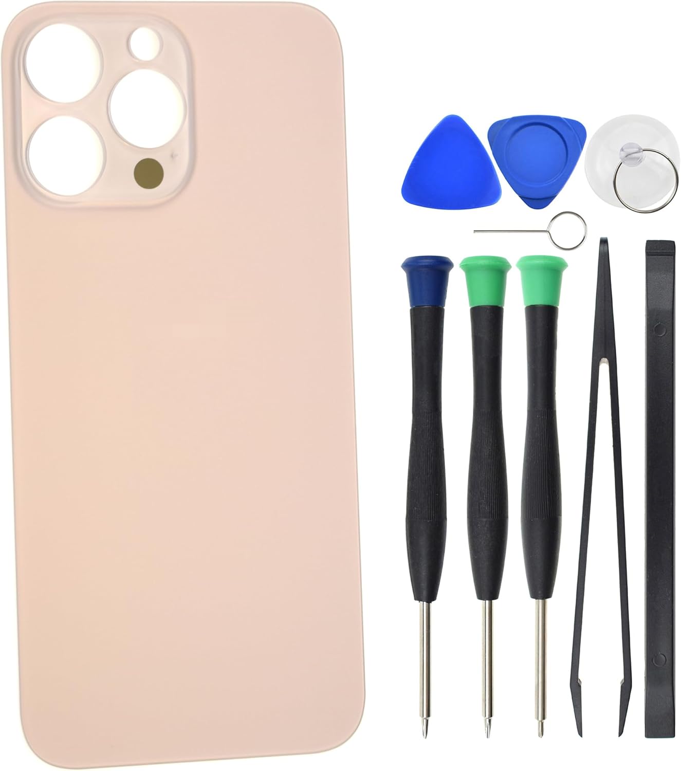 Sunrise glow Cristal trasero para iPhone 14 Pro Max A2894 A2651 A2893 Reemplazo con adhesivo precortado – 6.7″ dorado