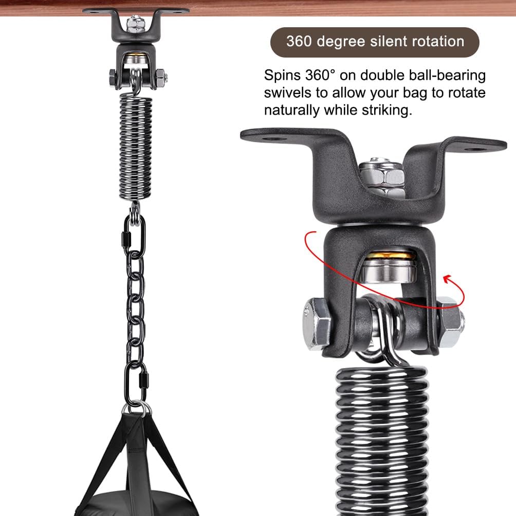 BeneLabel Kit para colgar silla de hamaca, colgador de columpio resistente con resorte y cadena de 39 pulgadas, bolsas de boxeo para colgar hamacas