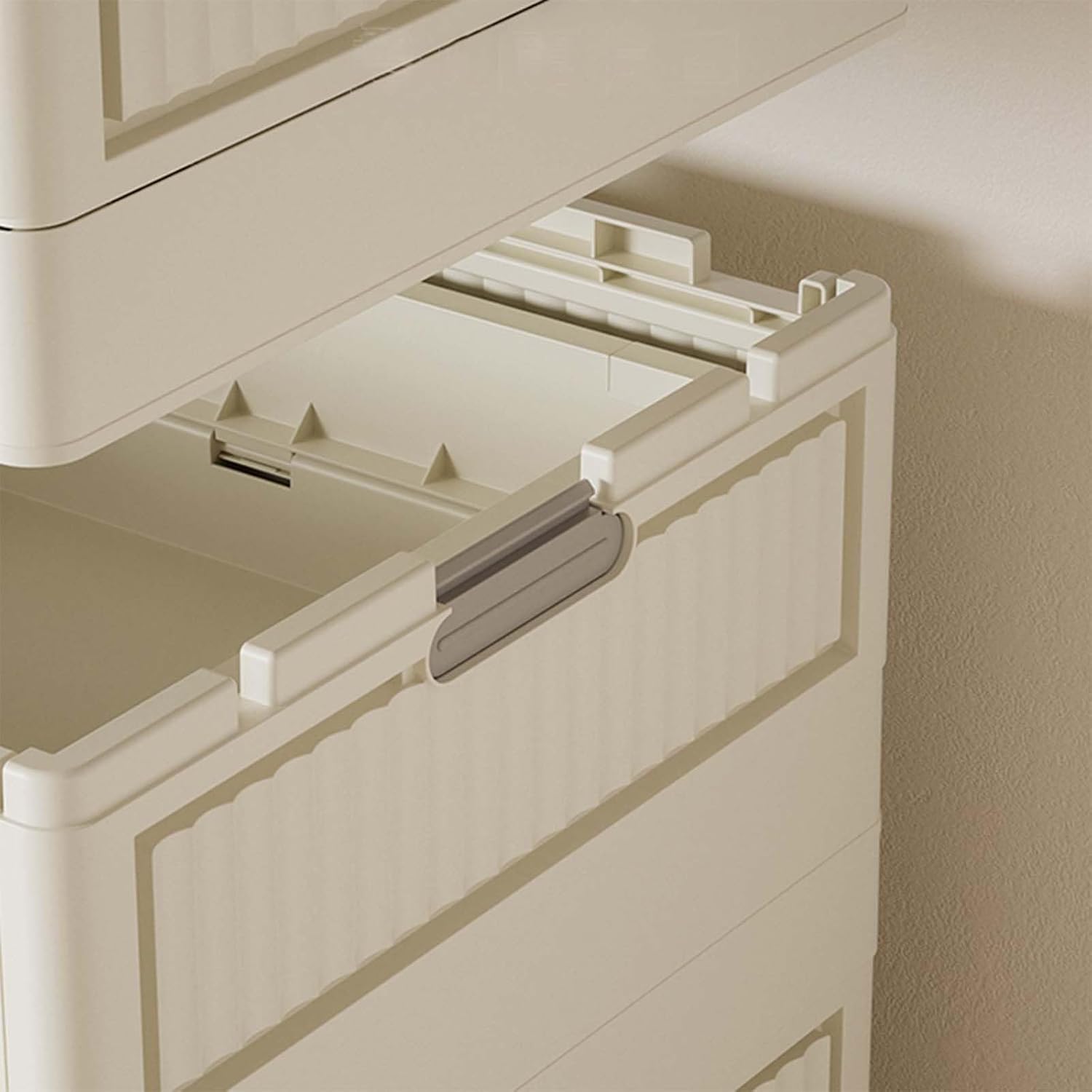 Armario de almacenamiento de baño para colgar ropa pequeña, contenedores de almacenamiento plegables apilables con tapa, 1 área para colgar, 1