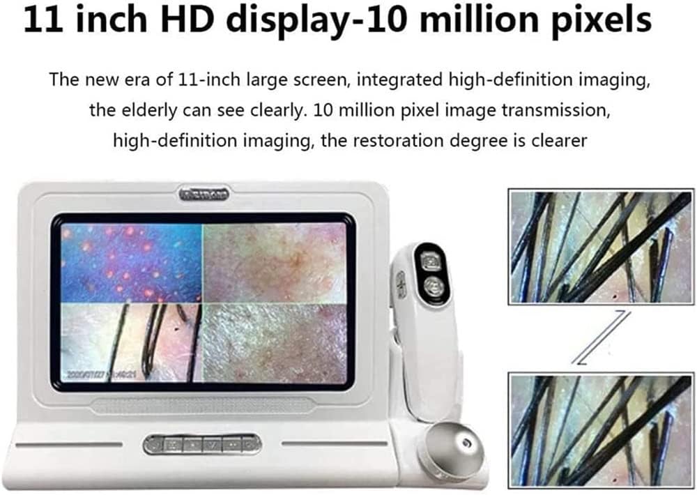 Analizador de pelo de piel, probador de cabello de 11 pulgadas, pantalla LCD HD, microscopio digital, analizador de diagnóstico de piel con 50 x 200