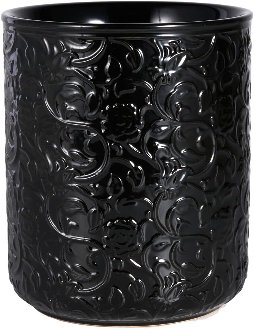 MEIGUI Soporte de cerámica para utensilios de cocina, soporte grande para utensilios de cocina con parte inferior de corcho de protección para