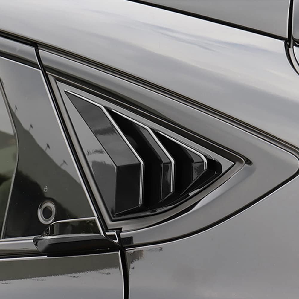 MACHSWON 2 fundas para rejillas de ventana lateral trasera para Mustang Mach-E 2021-2022 (negro brillante)