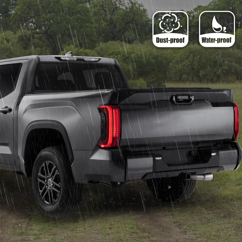CHEDA Cubierta suave de 4 pliegues para caja de camioneta, compatible con Toyota Tundra 2014, 2015, 2016, 2017, 2018, 2019, 2020, 2021, Toyota