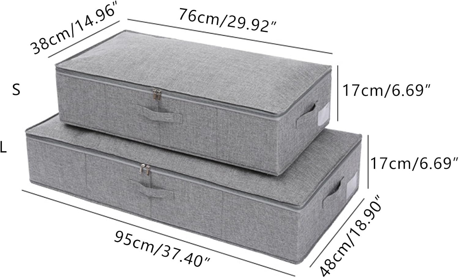 Woedpez Bolsas de almacenamiento de ropa transpirables plegables para debajo de la cama, caja de almacenamiento para ropa de cama de edredón,