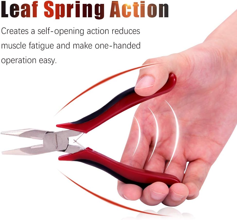SPEEDWOX Alicates de punta larga de 50in de corte lateral con resorte Multi uso Mini alicates finos de precisión funcional profesional herramienta - Imagen 6