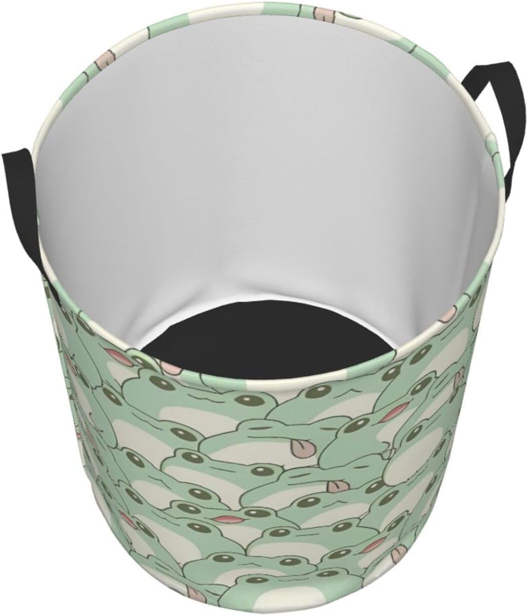 Kawaii – Cesta de ropa sucia con asa duradera, impermeable, plegable, cesta de almacenamiento circular, bolsa de ropa sucia para sala de estar,
