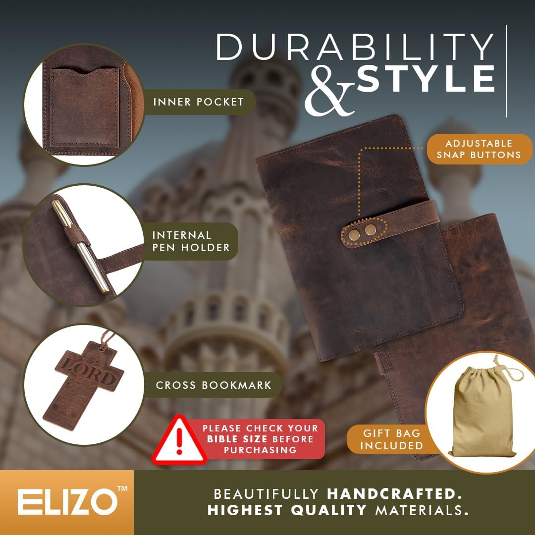 Funda de cuero para la Biblia para hombres, funda de la Biblia para hombres, funda de cuero pequeña para la Biblia para mujeres, funda de la Biblia