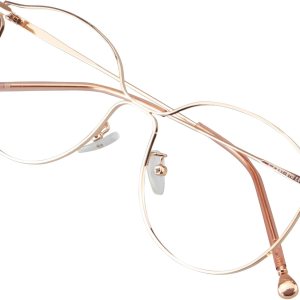 VisionGlobal Lentes de bloqueo de luz azul para mujer, antifatiga ocular, lectura en computadora, elegante marco ovalado VisionGlobal Lentes de bloqueo de luz azul para mujer, antifatiga ocular, lectura en computadora, elegante marco ovalado