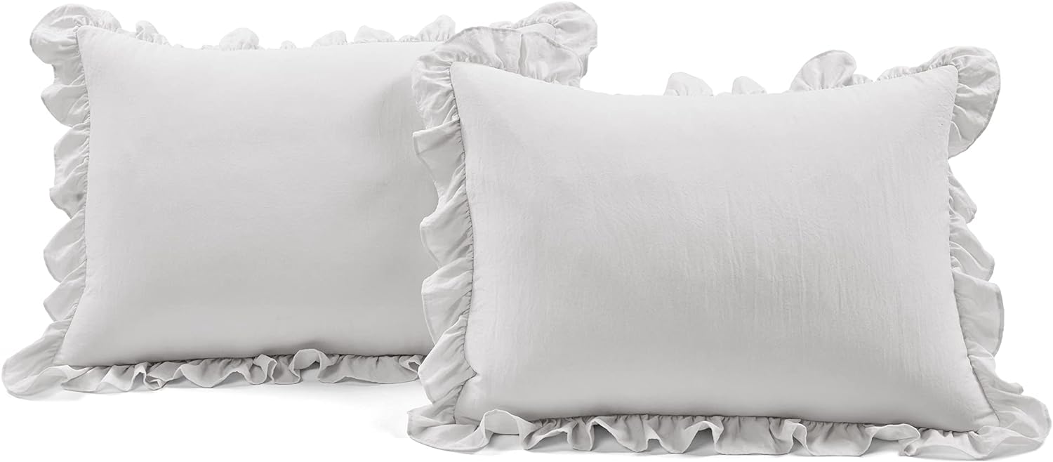Lush Decor Reyna – Juego de sofá cama con volantes, acogedor juego de ropa de cama de 6 piezas, elegancia y comodidad atemporales, 68 pulgadas de