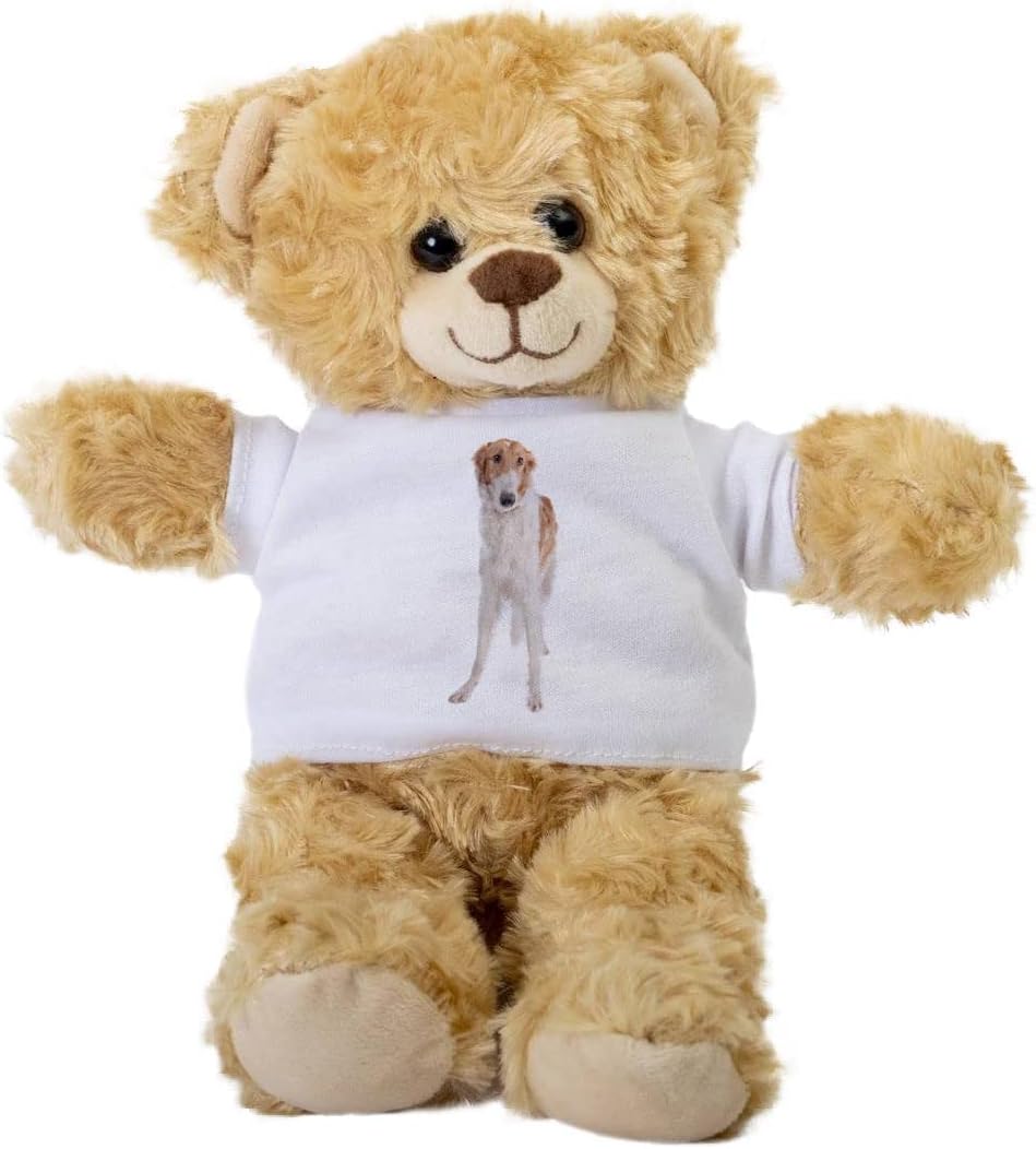 DogsMakeMeHappy Borzoi or Russian Wolfhound Teddy Bear, Gift Stuffed Animal, Plush Teddy Bear with Tee, Welcoming Baby Gift, Gift for Her, Gift for