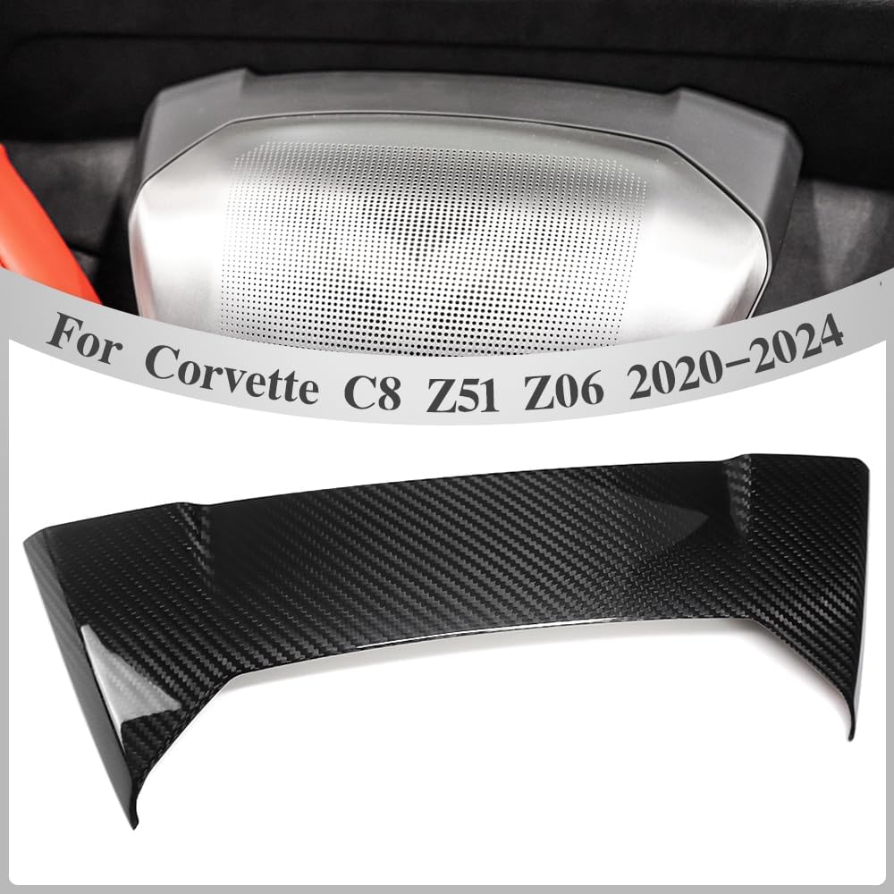 Cubierta de altavoz superior de fibra de carbono auténtica para Corvette C8 2020 2021 2022 2023 Z06 Z51 convertible solamente, cargador interior de