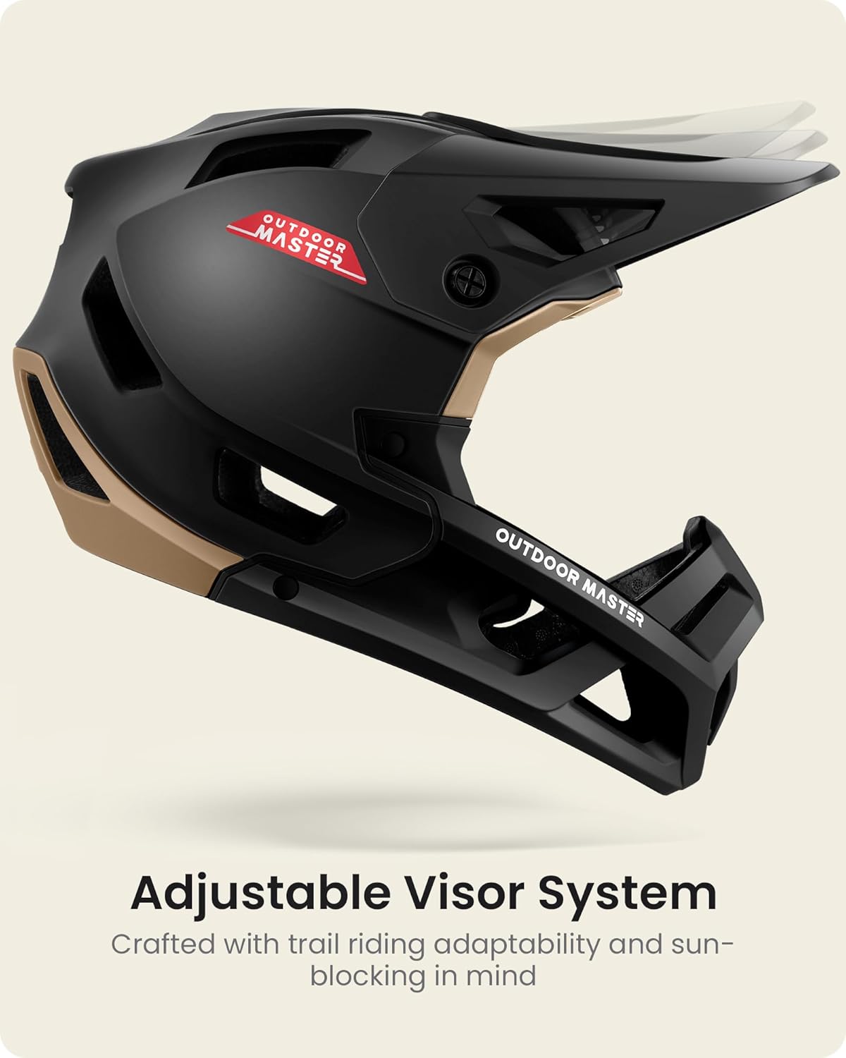OutdoorMaster Casco de bicicleta de montaña de cara completa para hombres y mujeres, dos almohadillas extraíbles para bicicleta de montaña, casco de