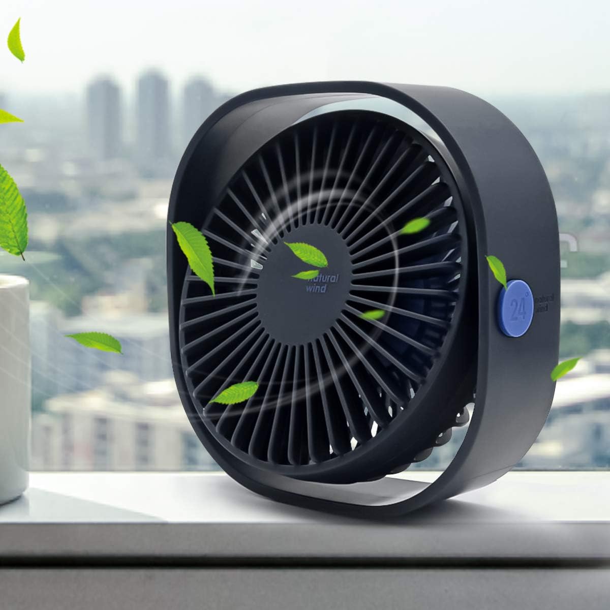 HARPAT Mini ventilador de escritorio USB de 3 velocidades, mesa de escritorio pequeña personal, ventilador USB silencioso para hogar, oficina,