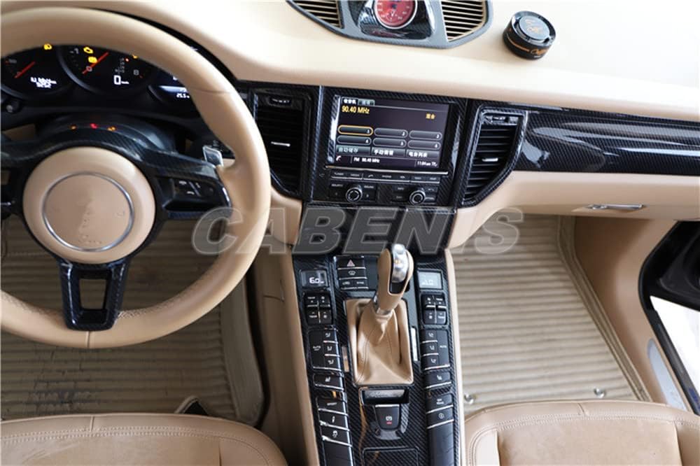 Consola central interior navegación GPS y panel de CD para accesorios Porsche Macan 2014-2016, borde de panel de control de plástico ABS, decoración