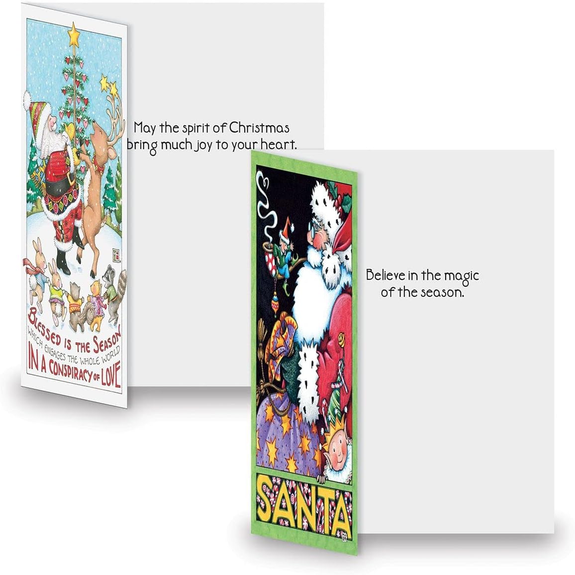 Current Juego de tarjetas de felicitación navideñas Believe in Santa  Mary Engelbreit, juego de 20 tarjetas grandes plegadas de 5 x 7 pulgadas,