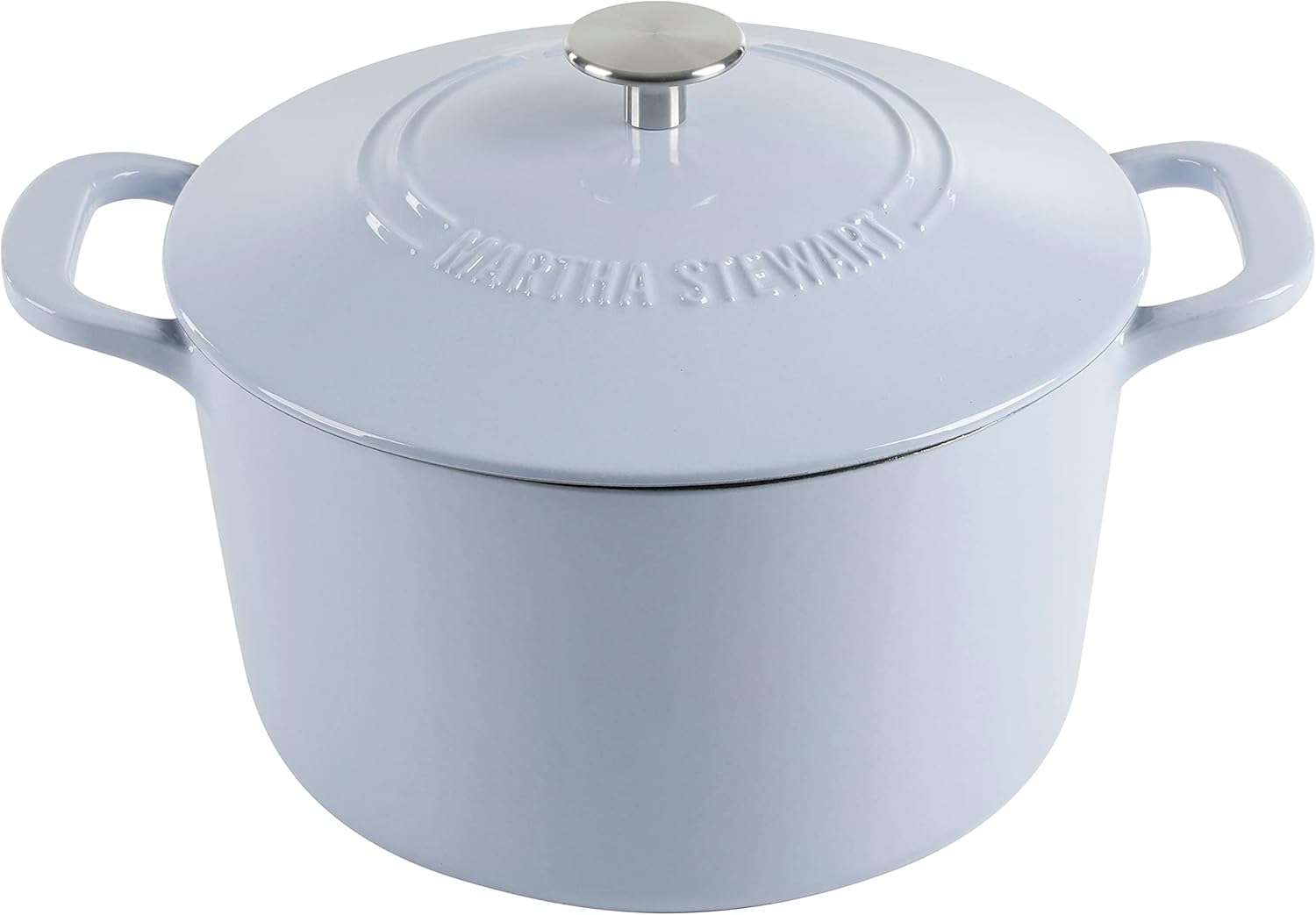 MARTHA STEWART Gatwick – Horno holandés de hierro fundido esmaltado de 7 cuartos de galón, color lavanda
