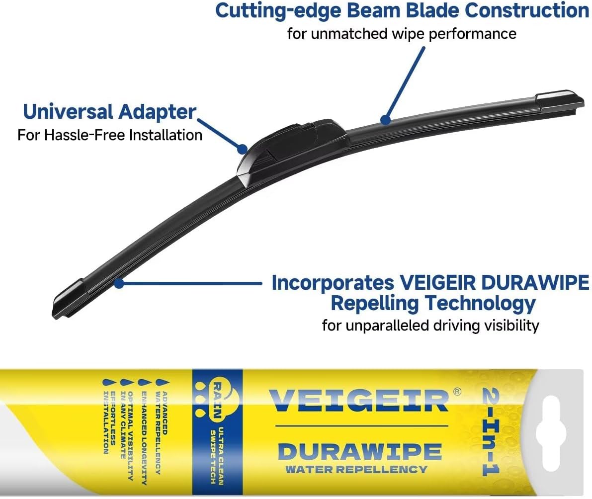 Paquete de 2 limpiaparabrisas delantero de 22 pulgadas + 16 pulgadas, compatible con Hyundai Accent 2016-2011Nissan NV200 20-13, repuesto de