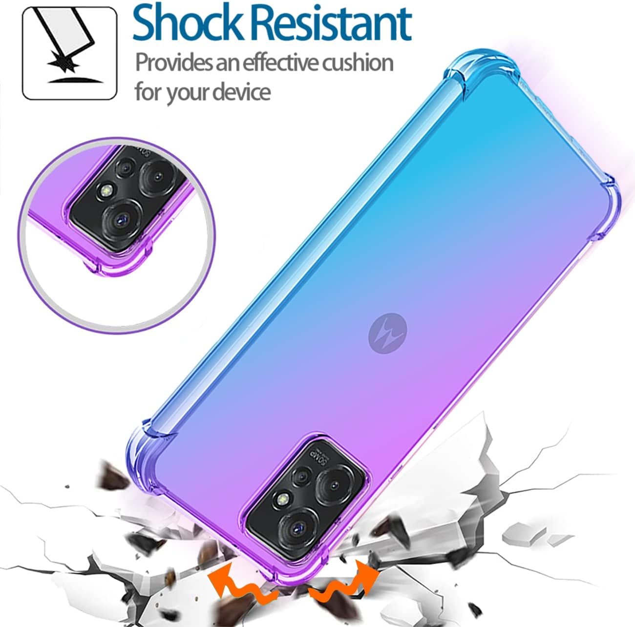 Funda para Motorola ThinkPhone, funda para Moto ThinkPhone 5G, transparente degradado, delgada, antiarañazos, TPU, a prueba de golpes, funda
