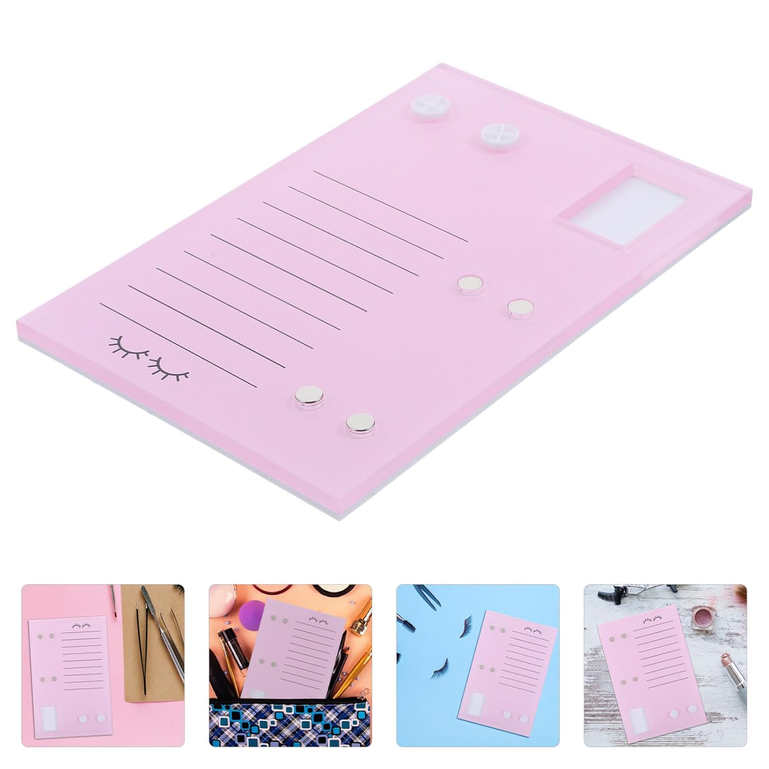 FRCOLOR Tabla de pegamento para pestañas, pegamento para pestañas, herramientas para extensiones de pestañas, pestañas postizas, paleta de acrílico,