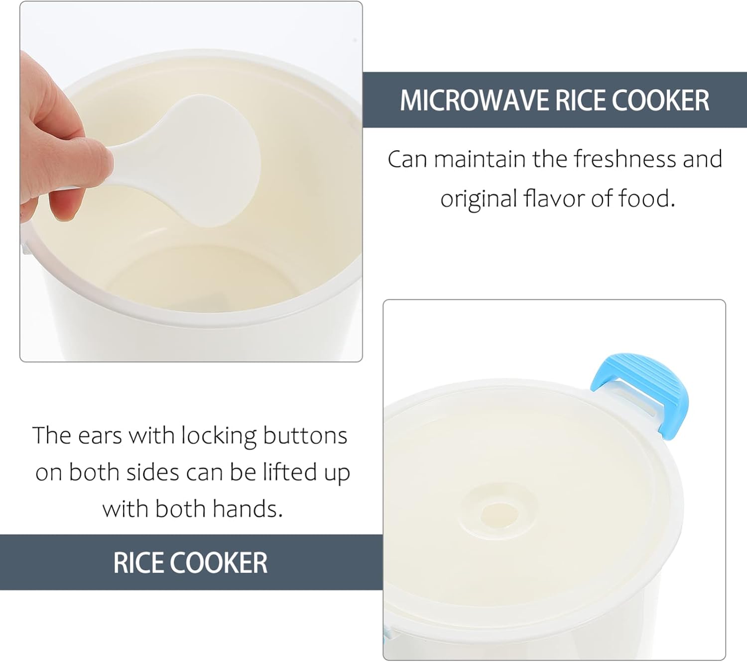 OSALADI Arrocera portátil para microondas, olla de arroz y pasta, vaporizador de arroz, recipiente de alimentos para verduras, sopas, apto para