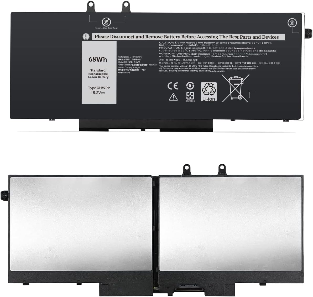 Amanda 3HWPP – Batería para laptop compatible con Dell Latitude 5401 5410 5411 5501 5510 5511, Precision 3541 3551 Inspiron 17 75007506 2 en 1 serie