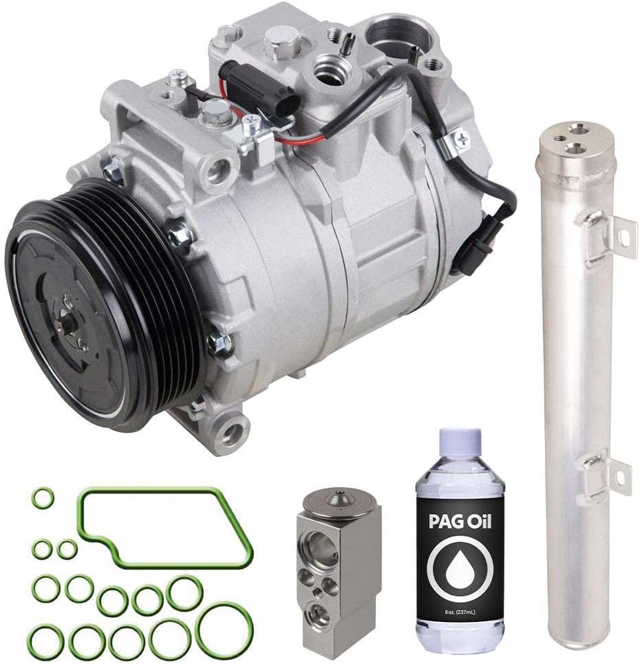 Kit de compresor de CA y AC para Mercedes ML350 ML500 ML550 GL450 GL550 R350 R500 – Incluye secador, expansión, aceite y juntas tóricas –