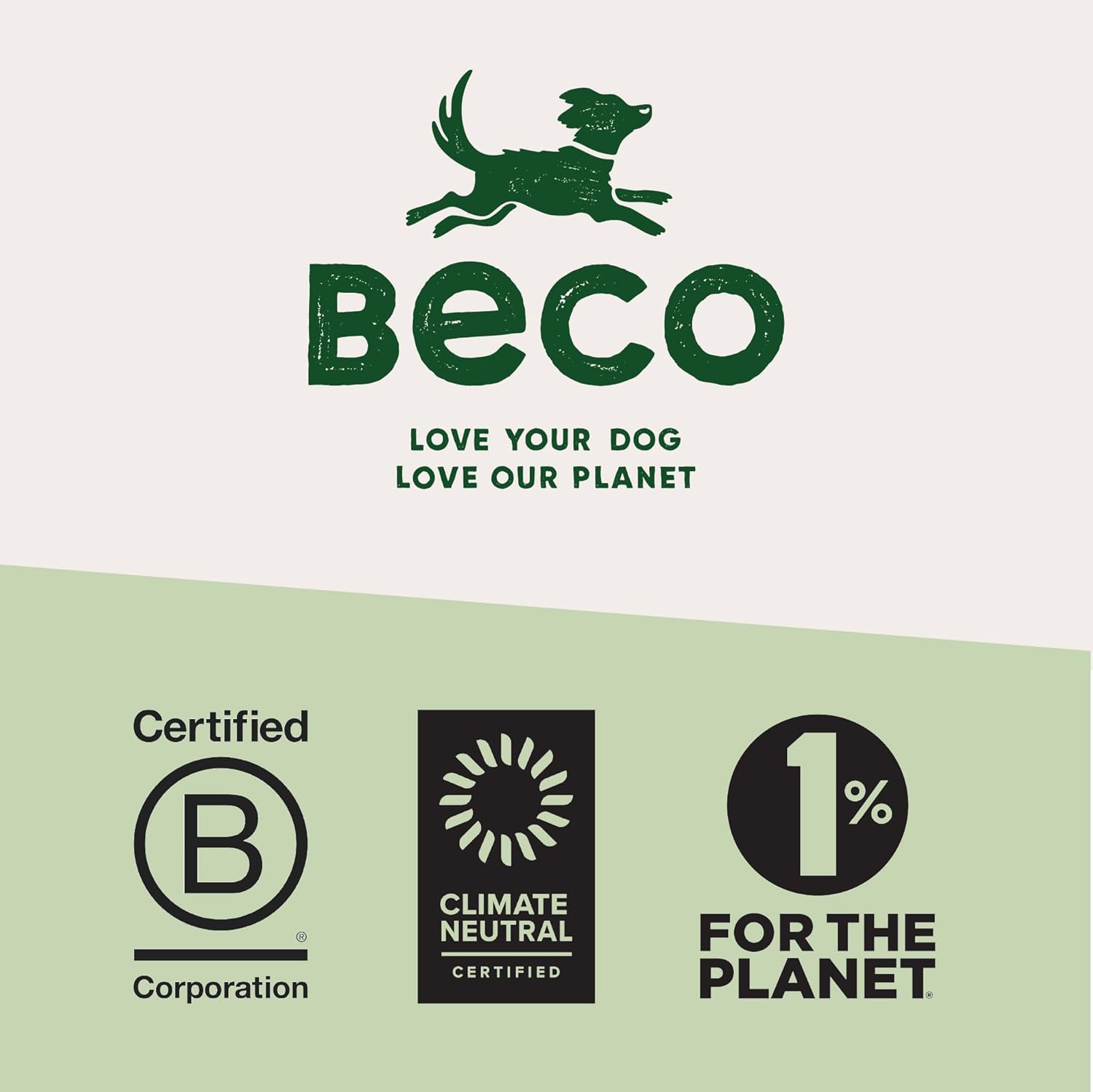 Beco Cuenco de bambú clásico impreso para comida y agua para perros, menta fresca inspirada en la naturaleza, grande
